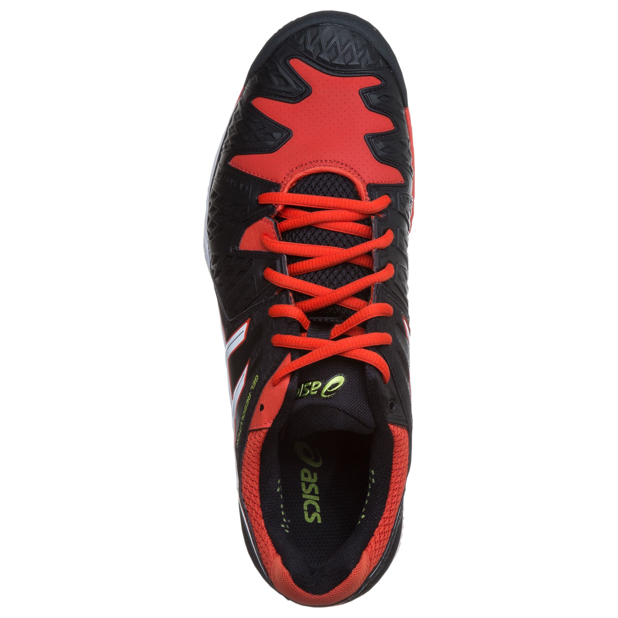 Gel Resolution 6 Clay Sandplatzschuh Herren Schwarz WeiB