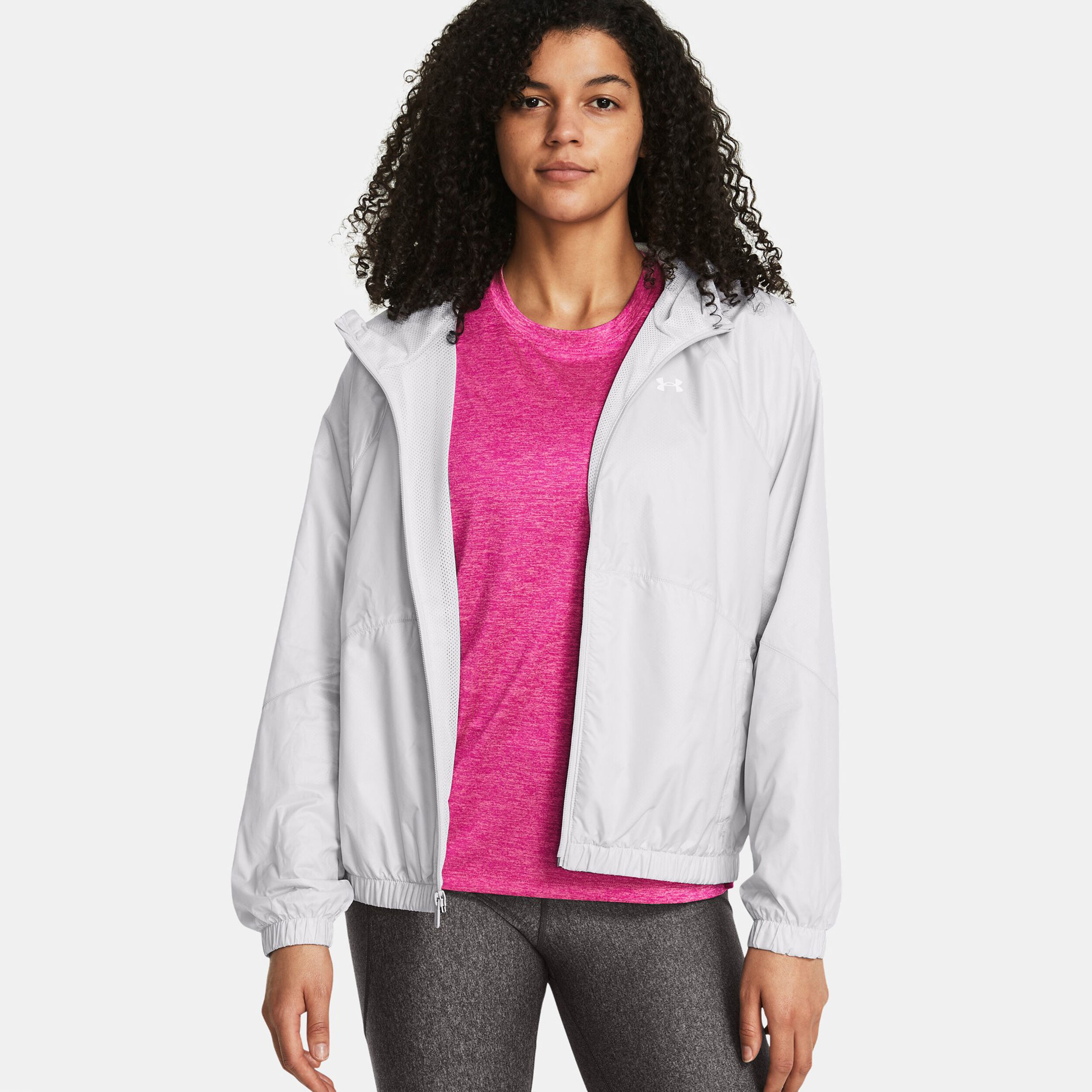 Sport Windbreaker Trainingsjacke Damen Grau
