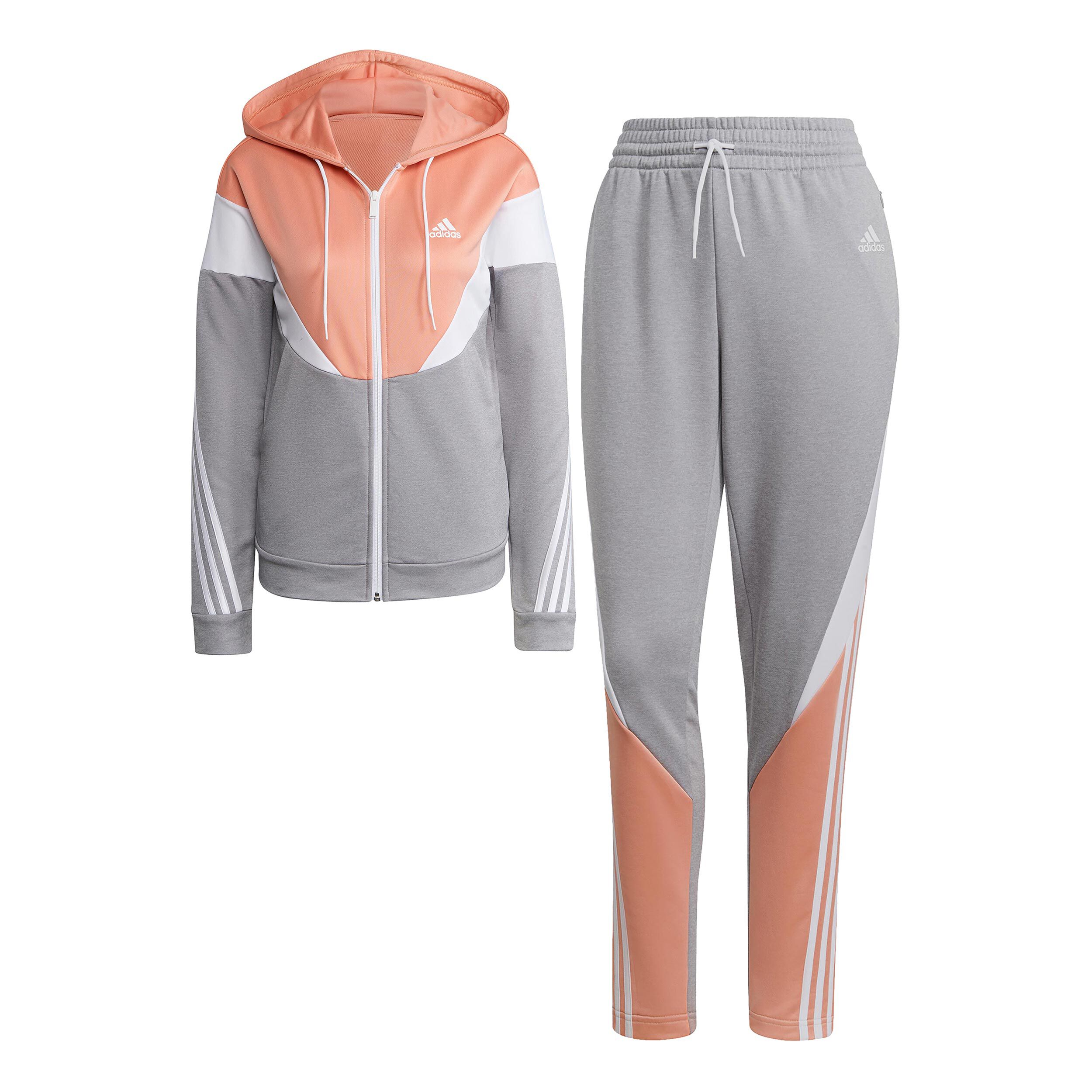 Colorblock Trainingsanzug Damen Grau Koralle