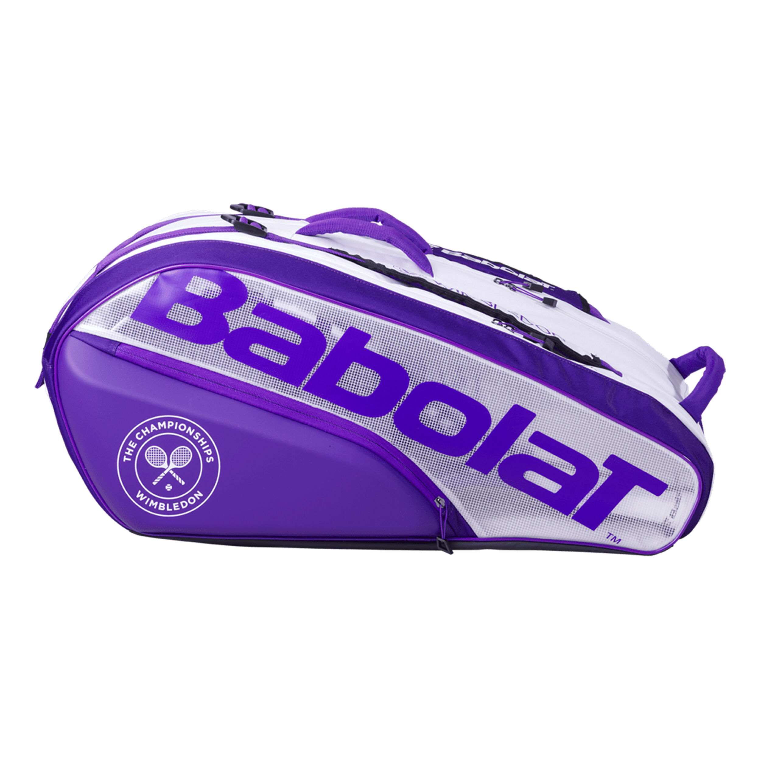 Pure Wimbledon Schlagertasche 12er Lila WeiB