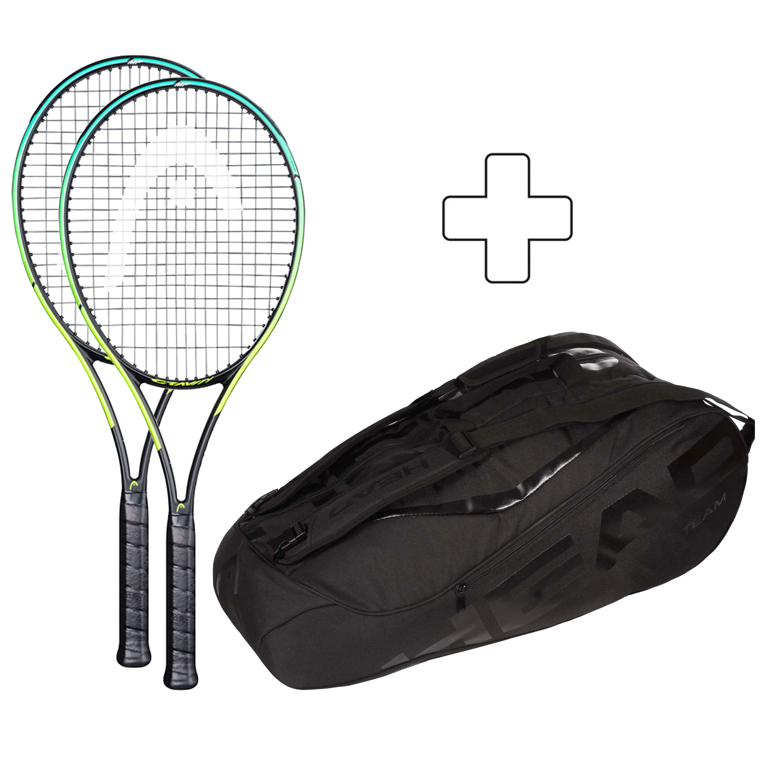 Head Schlägerpaket 2 x Graphene 360 Gravity MP Tennisschläger Plus Rolle 
