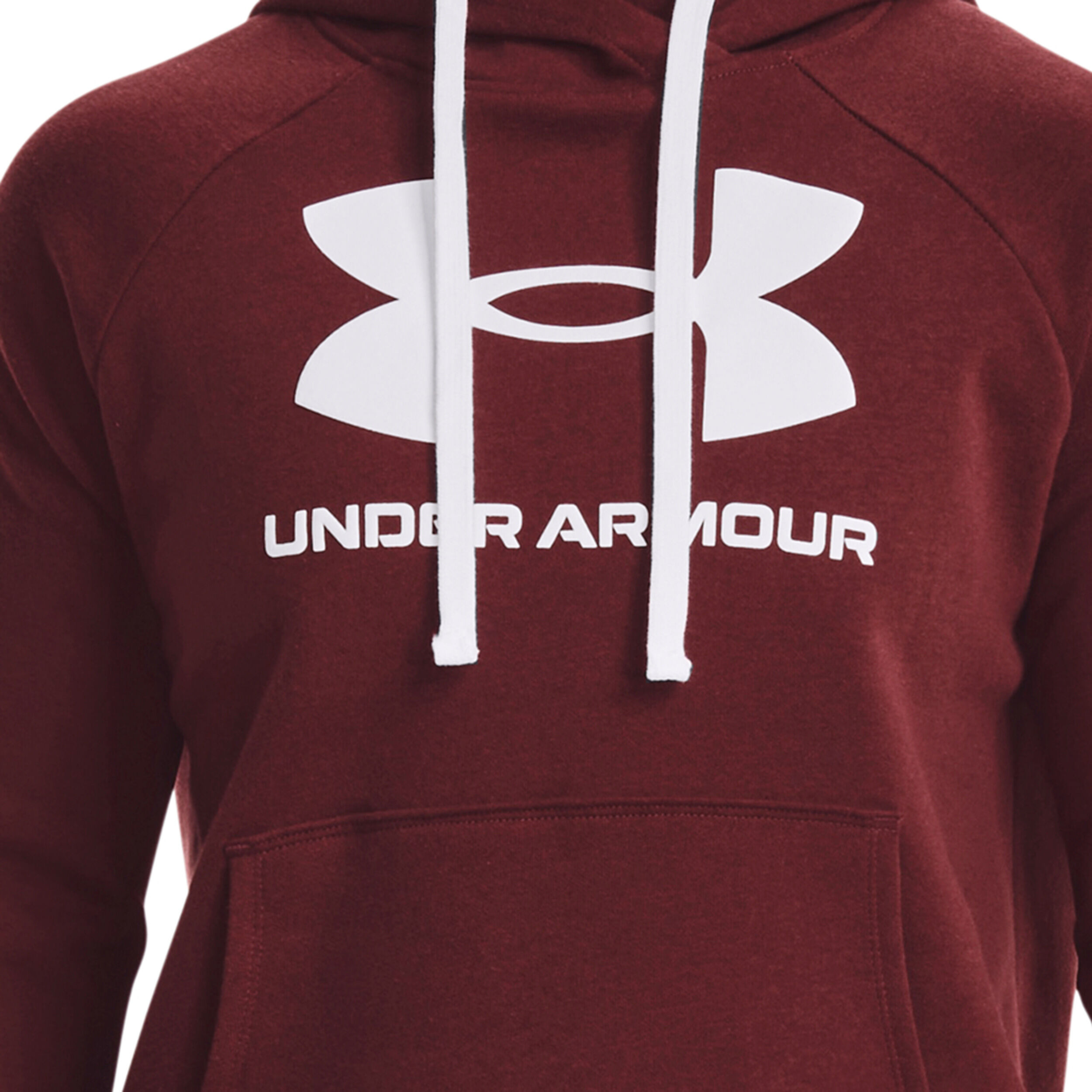 Rival Fleece Logo Hoody Damen Dunkelrot Wei