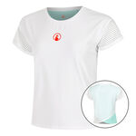 Quiet Please Bekleidung Quiet Please Wild Cross T-Shirt Damen-Weiß,Türkis