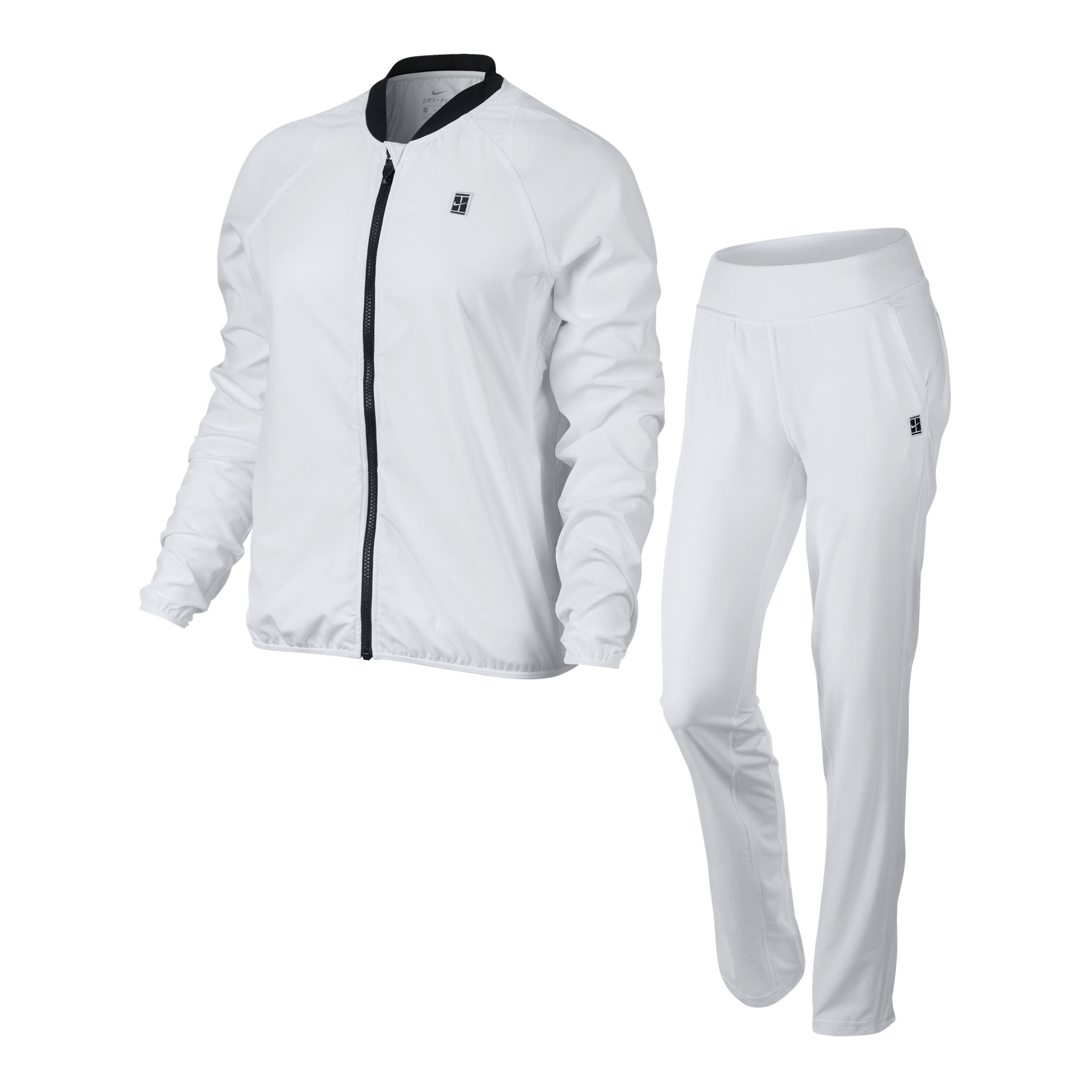 Court Woven Warm Up Trainingsanzug Damen WeiB Schwarz