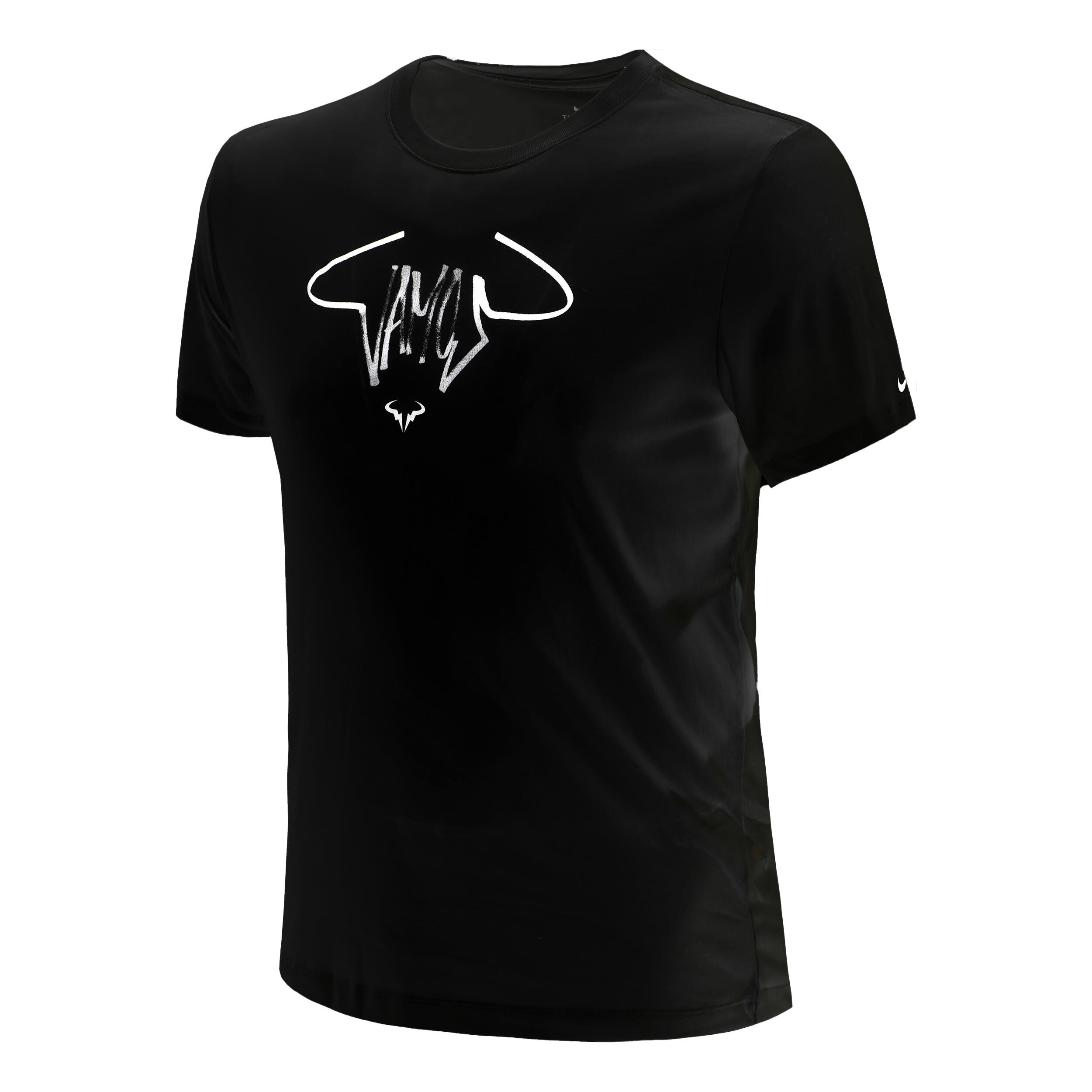 Rafael Nadal Court Vamos T Shirt Herren Schwarz WeiB