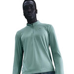 Nike Bekleidung Nike Pacer Half-Zip Longsleeve Laufshirt Herren-türkis, silber