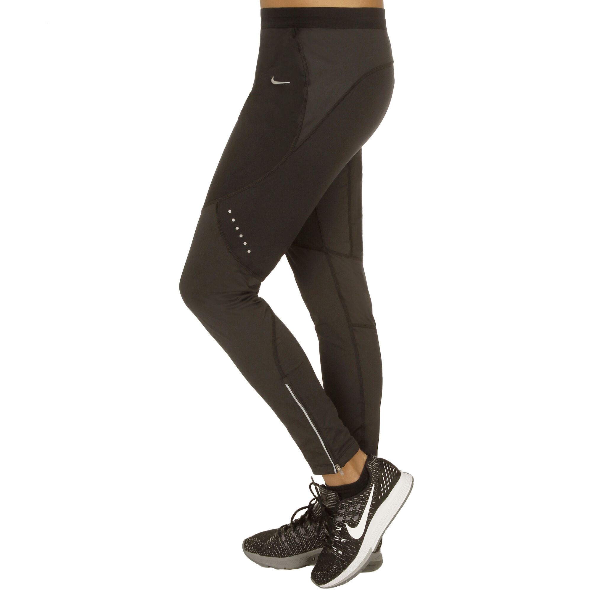 Nike Shield Tight Trainingshose Damen - Schwarz, Silber ...