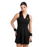 Crew V-Neck Kleid Damen-schwarz