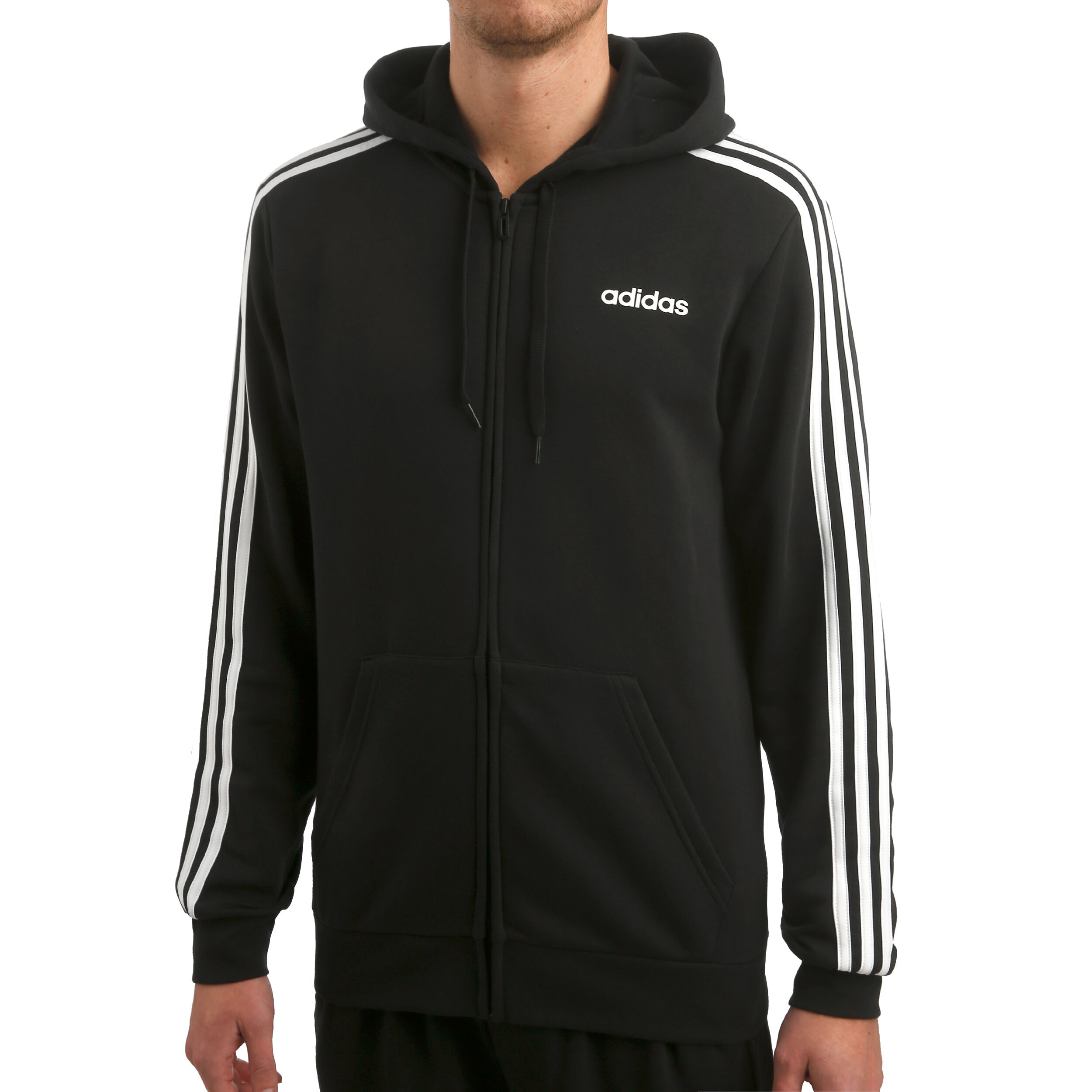 adidas Essentials 3 Stripes Sweatjacke Herren Schwarz adidas Essentials 3 Stripes Sweatjacke Mädchen Schwarz