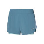 Mizuno Bekleidung Mizuno 2in1 4.5 Laufshorts Damen - petrol, 