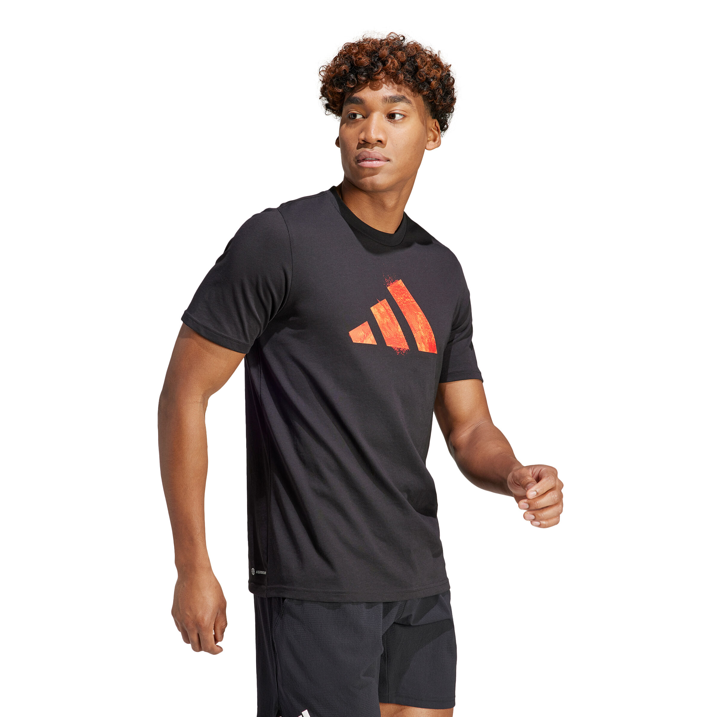 T Shirt Herren Schwarz Orange
