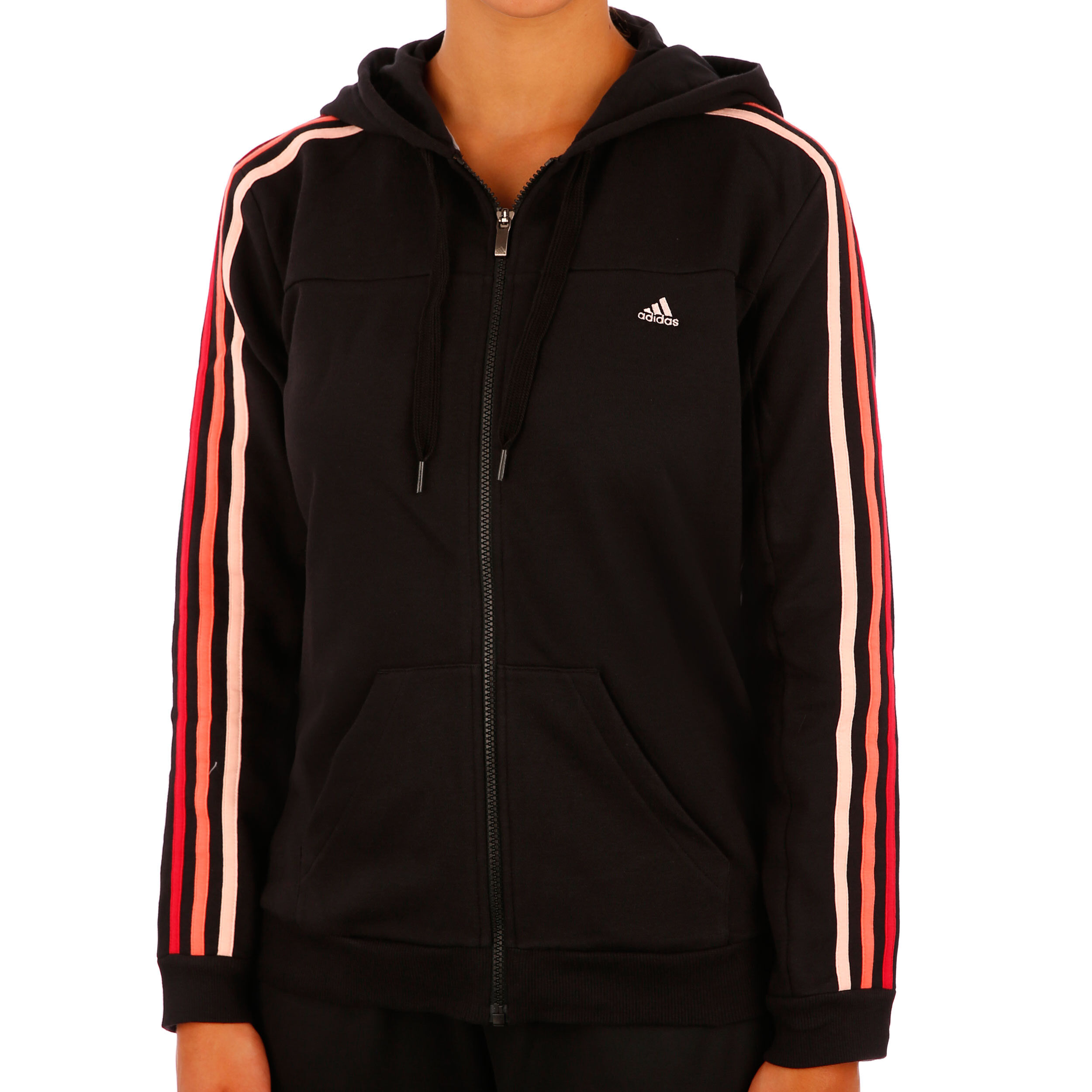 adidas Essentials 3Stripes Hooded Tracktop Trainingsjacke ... adidas Essentials 3Stripes Hooded Tracktop Trainingsjacke ...