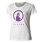 Quiet Please Bekleidung Quiet Please Baseline Glitter T-Shirt Damen-Wei&szlig;
