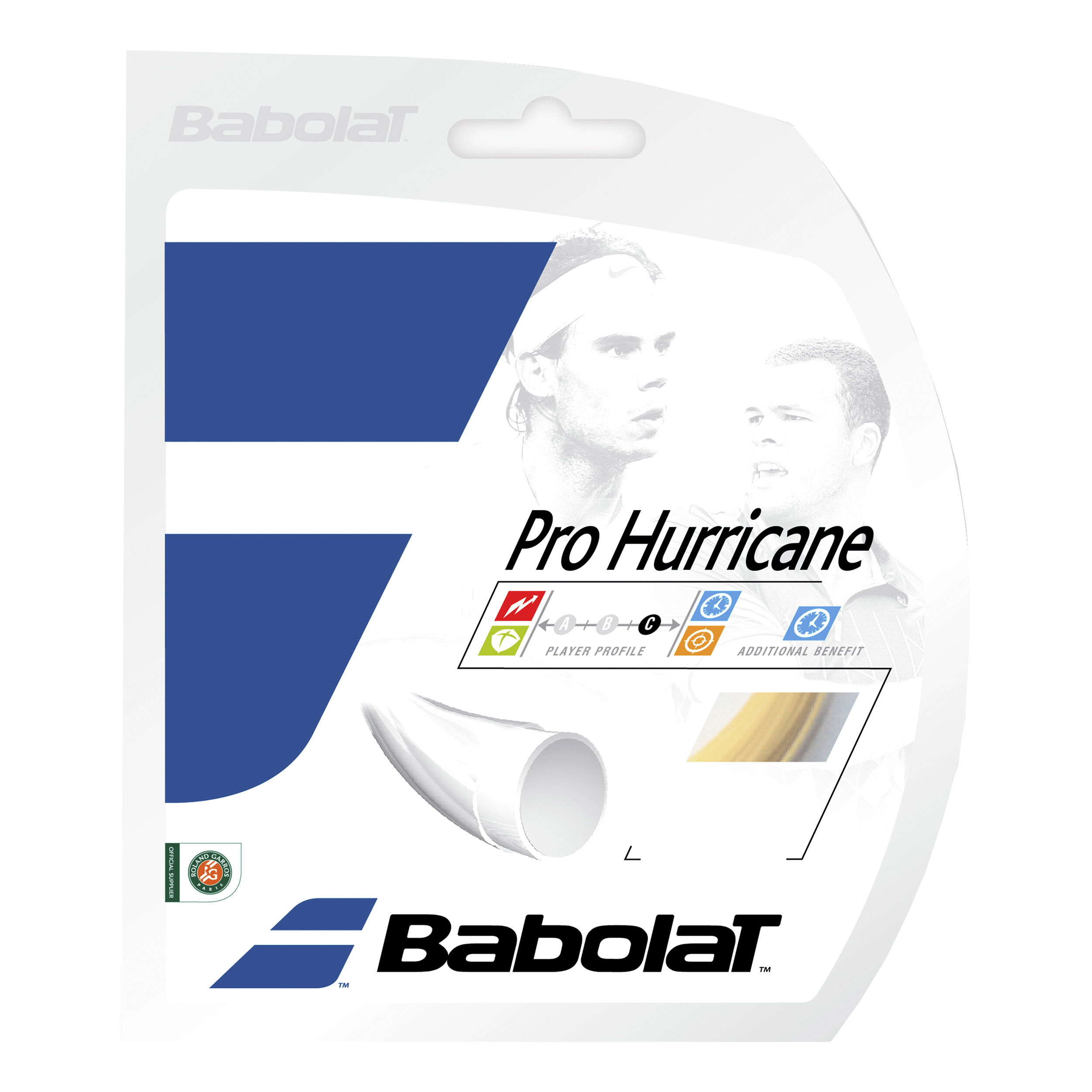1,20mm Testsaite von der Rolle Babolat Pro Hurricane 12m 