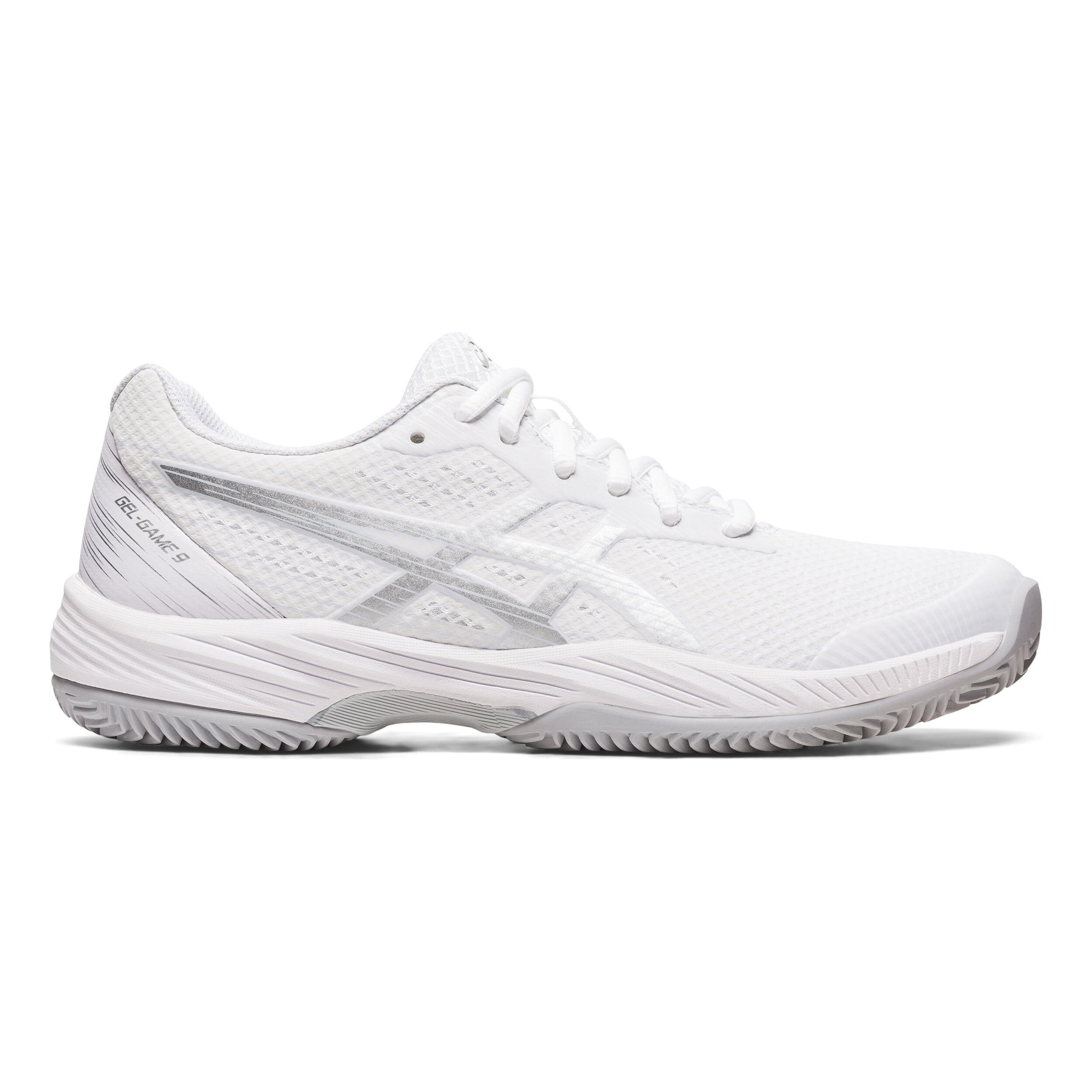 Gel Game 9 Sandplatzschuh Damen WeiB Silber