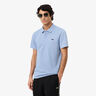 Ribbed Collar Polo Herren - blaugrau, wei&szlig;