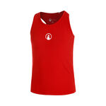 Quiet Please Tennisbekleidung Quiet Please Racerback Tank-Top M&auml;dchen-Rot,Wei&szlig;