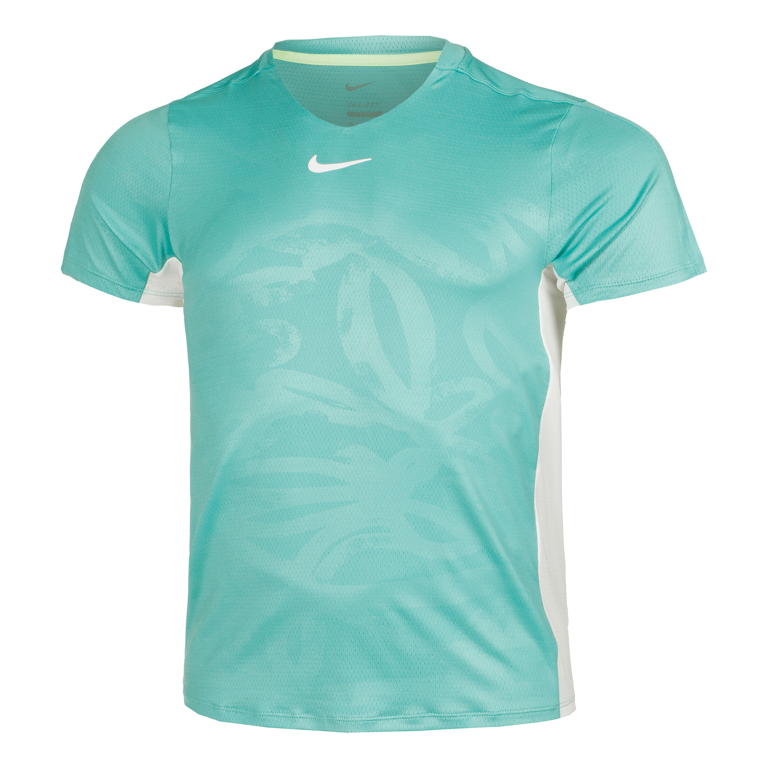 Dri Fit Court Printed T Shirt Herren Turkis WeiB