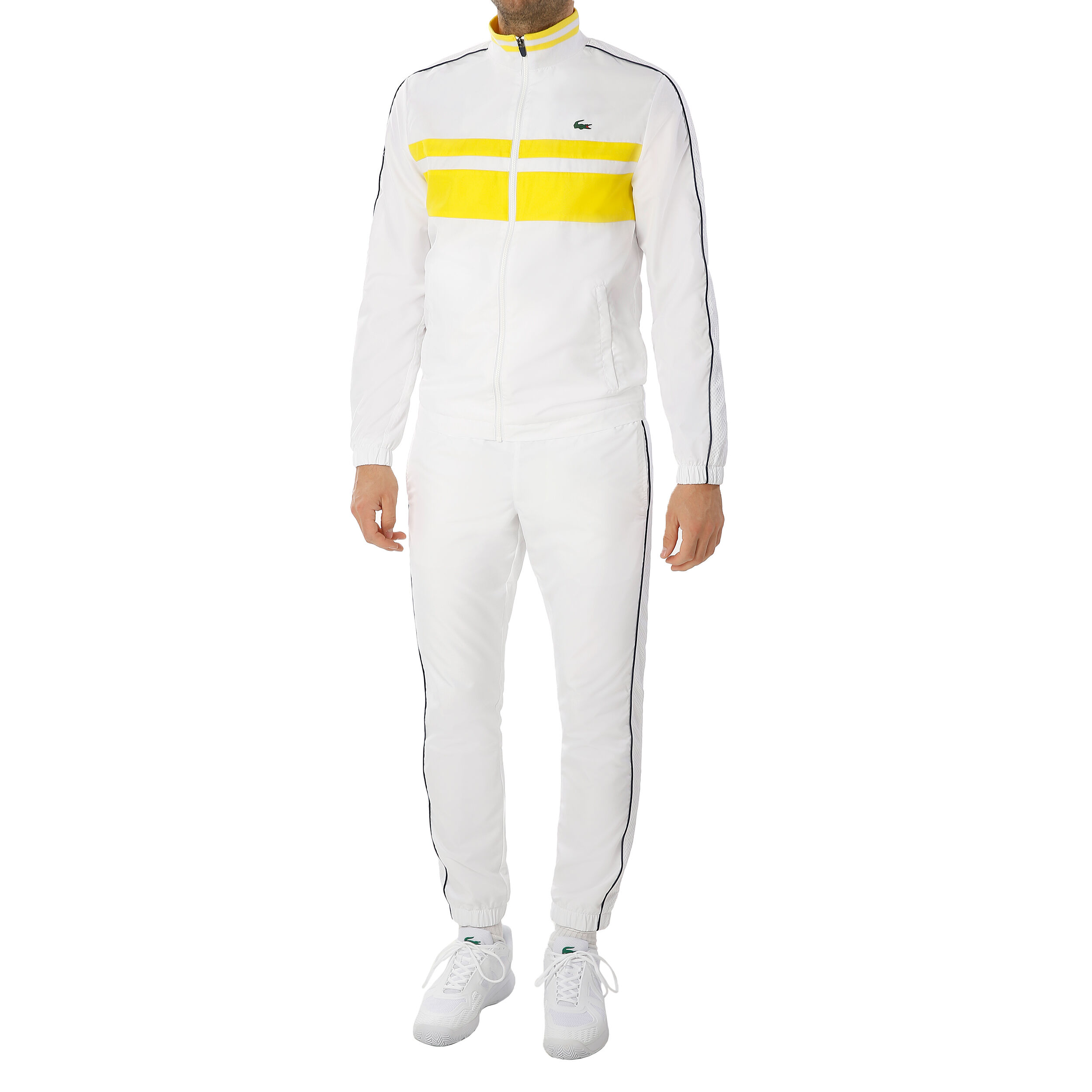 Survetement lacoste blanc et jaune store