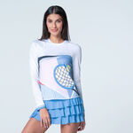 Lucky in Love Bekleidung Lucky in Love Linen Intuition Longsleeve Damen-Weiß,Mehrfarbig