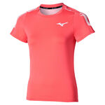 Mizuno Tennisbekleidung Mizuno Daybreakers Printed T-Shirt Damen-Koralle