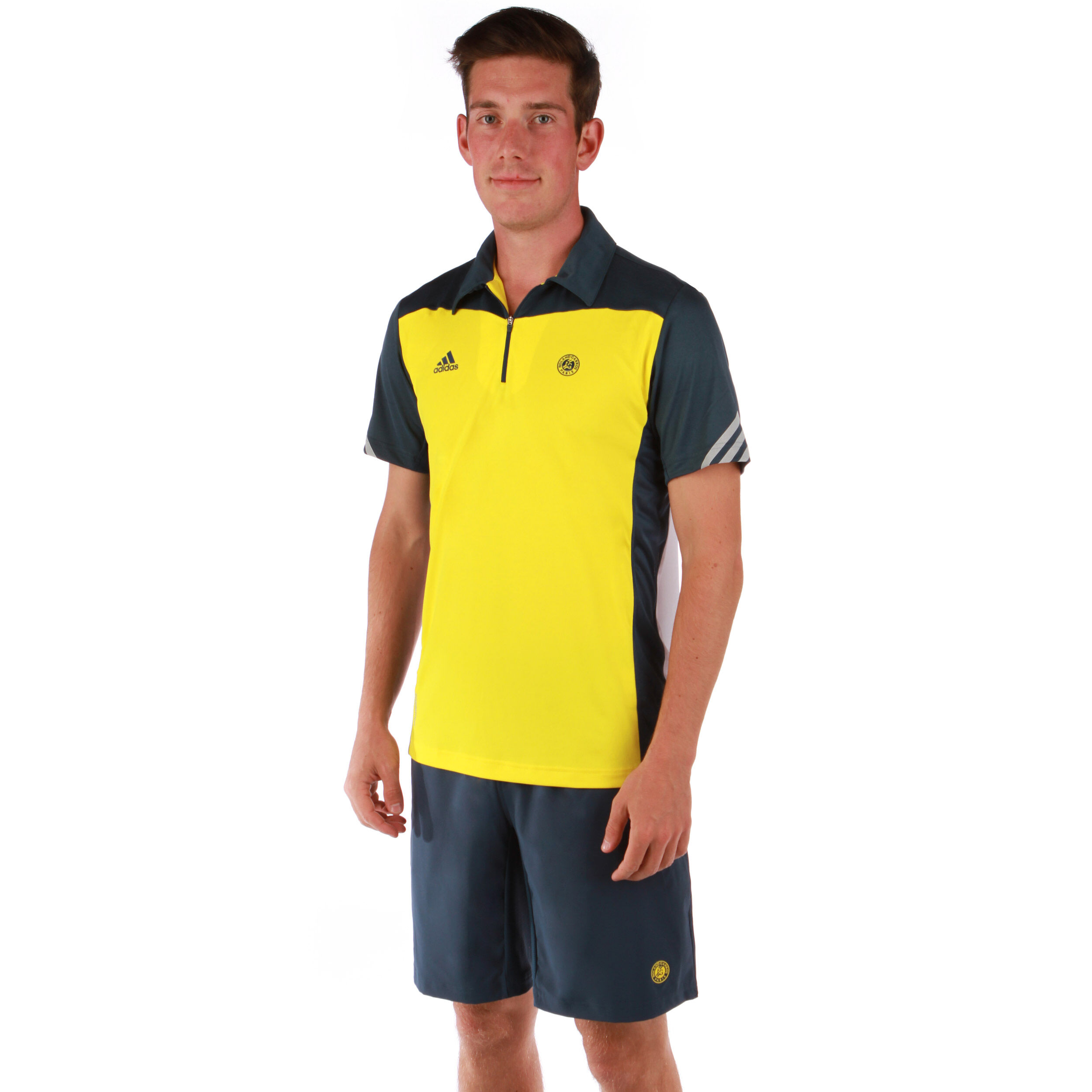 Roland Garros Jo Wilfried Tsonga On Court Bermuda French Open Shorts Herren Dunkelblau Grau