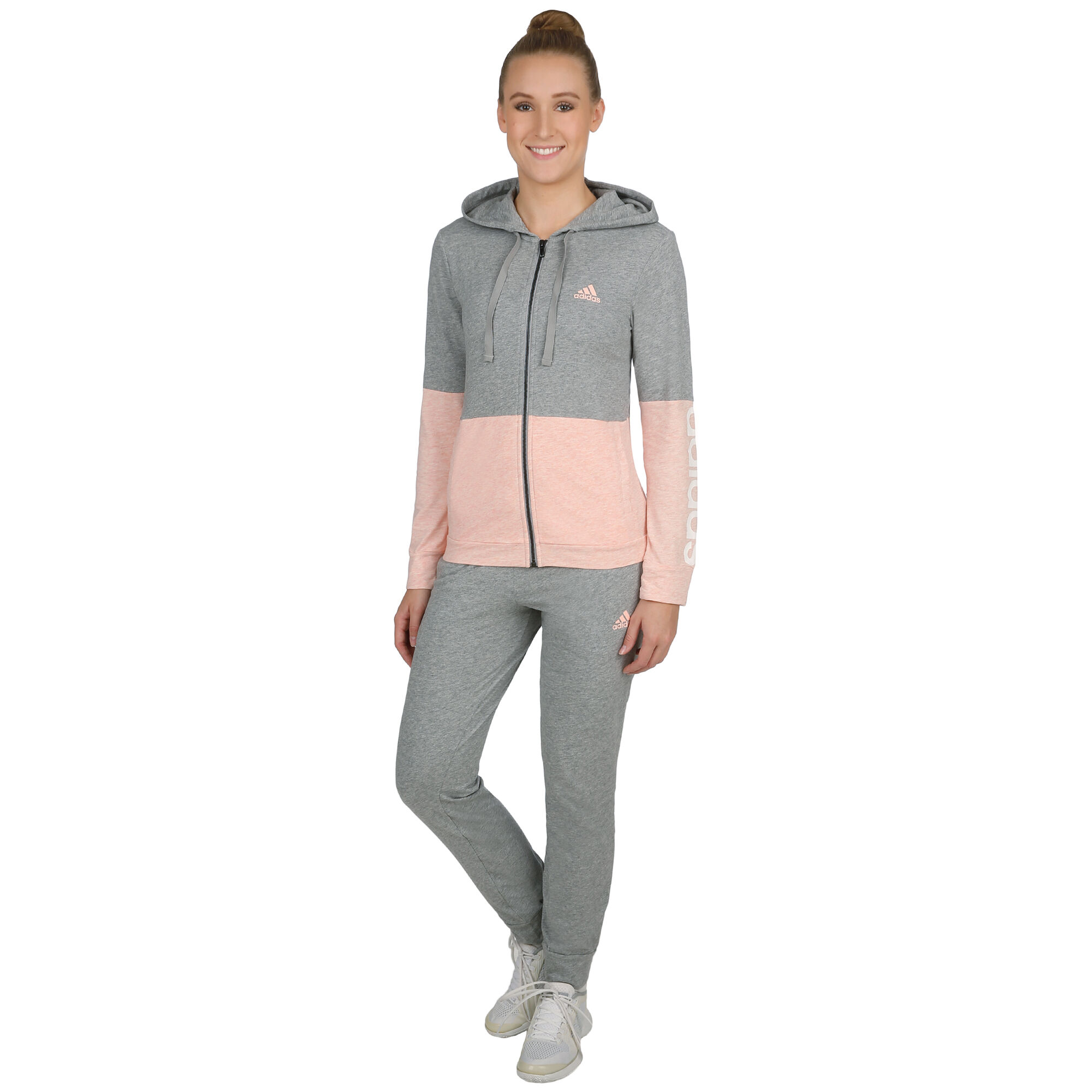 adidas Cotton Marker Trainingsanzug Damen - Hellgrau, Rosa ...
