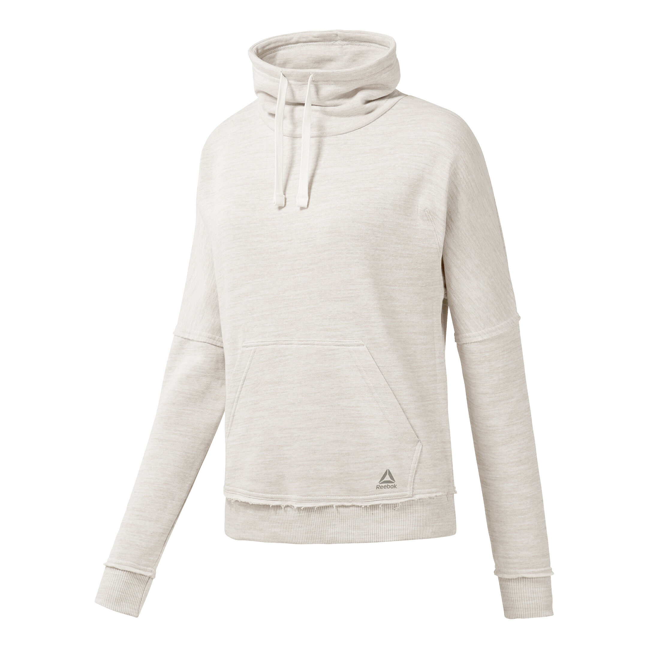 Reebok Elements Marble Cowl Neck Hoody Damen Creme, Grau Reebok Elements Marble Cowl Neck Hoody Damen Creme, Grau