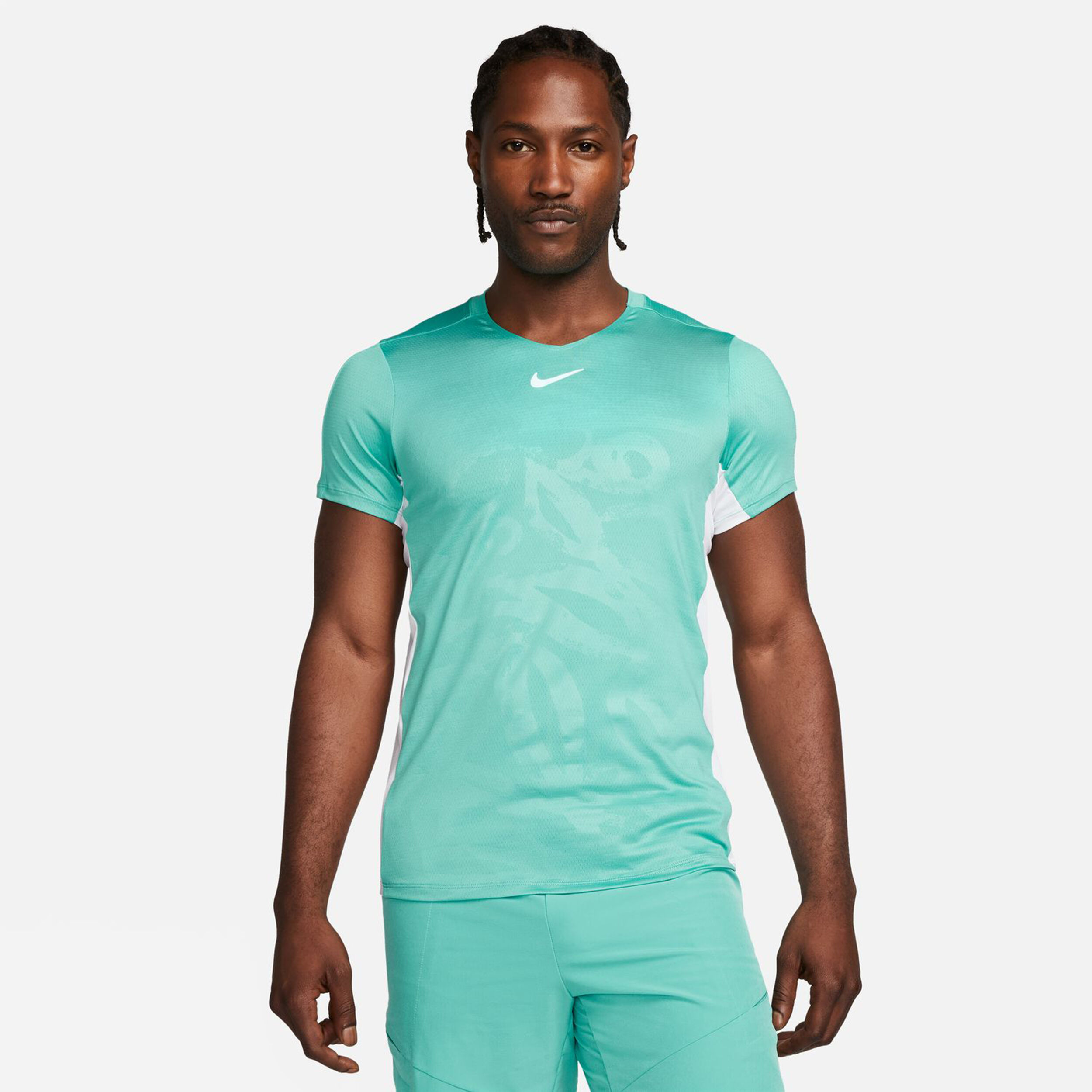 Dri Fit Court Printed T Shirt Herren Turkis WeiB