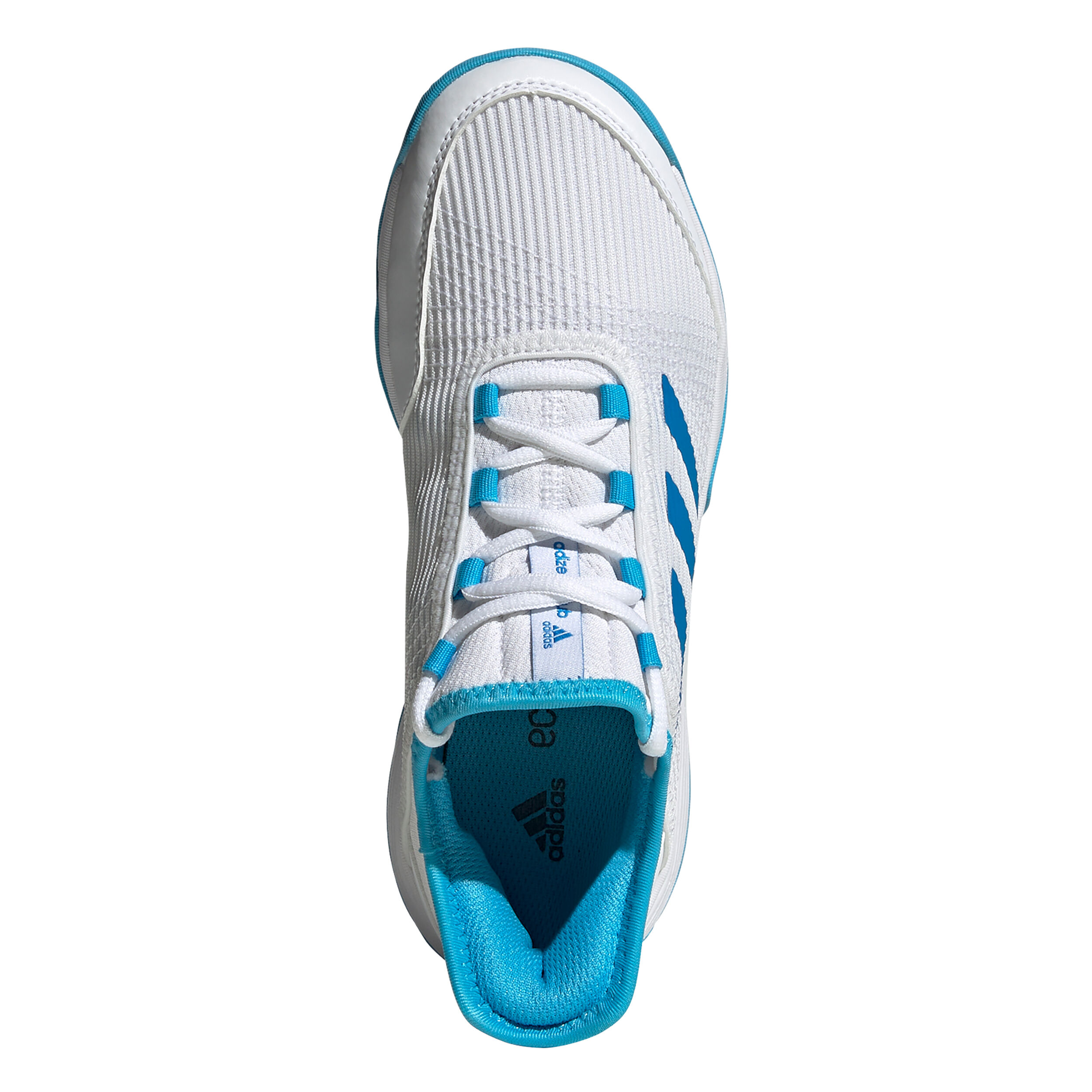 Adizero Club Allcourtschuh Kinder WeiB Blau