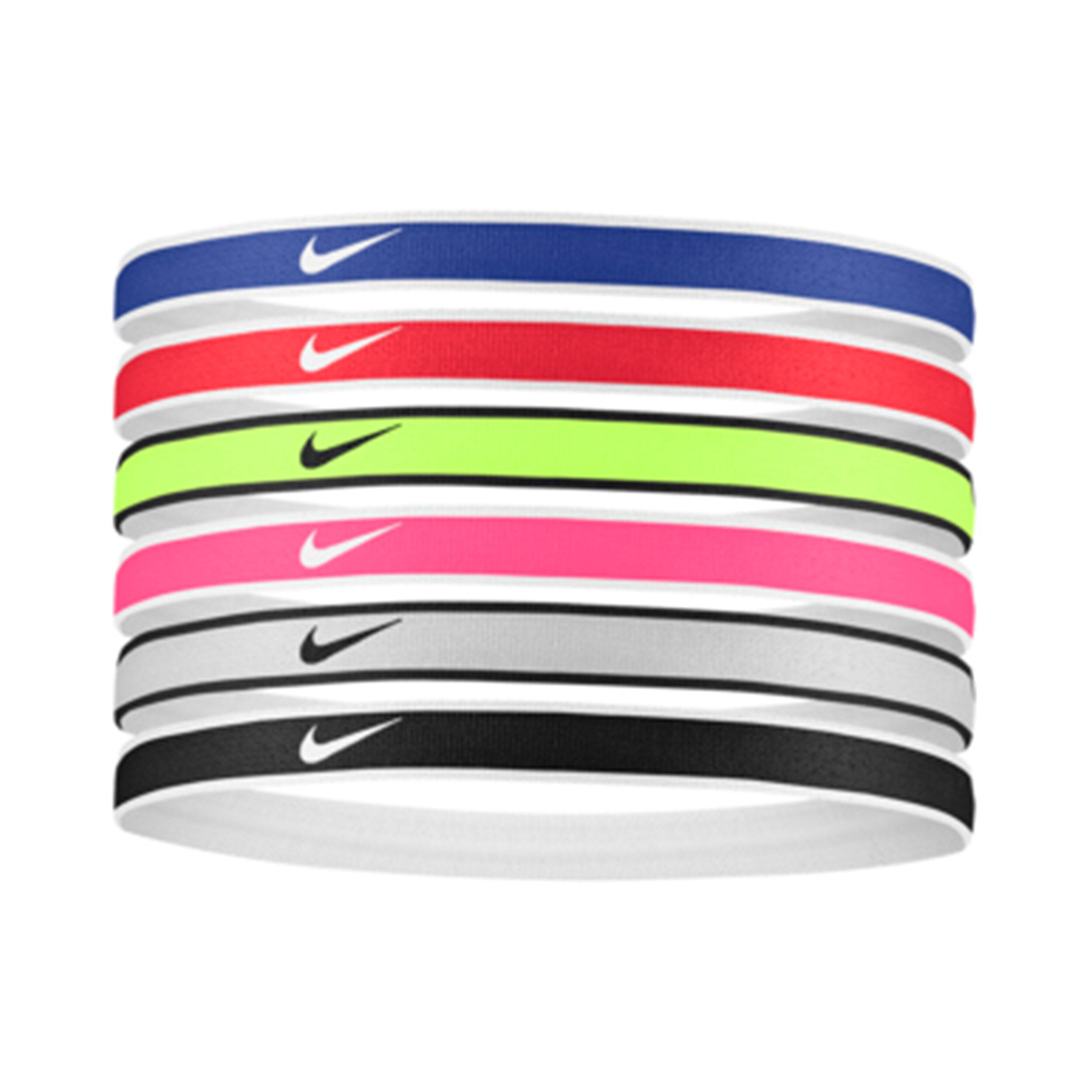 Swoosh Sport Tipped Haarband 6er Pack Rot Blau