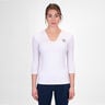 Crew V-Neck Longsleeve Damen-Weiß