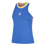 Quiet Please Tennisbekleidung Quiet Please Racerback 2.0 Tank-Top Damen-blau, wei&szlig;