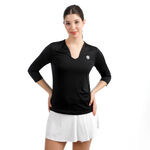 BIDI BADU Tennisbekleidung BIDI BADU Crew 2.0 V-Neck Longsleeve Damen-schwarz