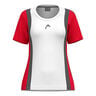 Club 25 Tech T-Shirt Damen-Rot,Wei&szlig;