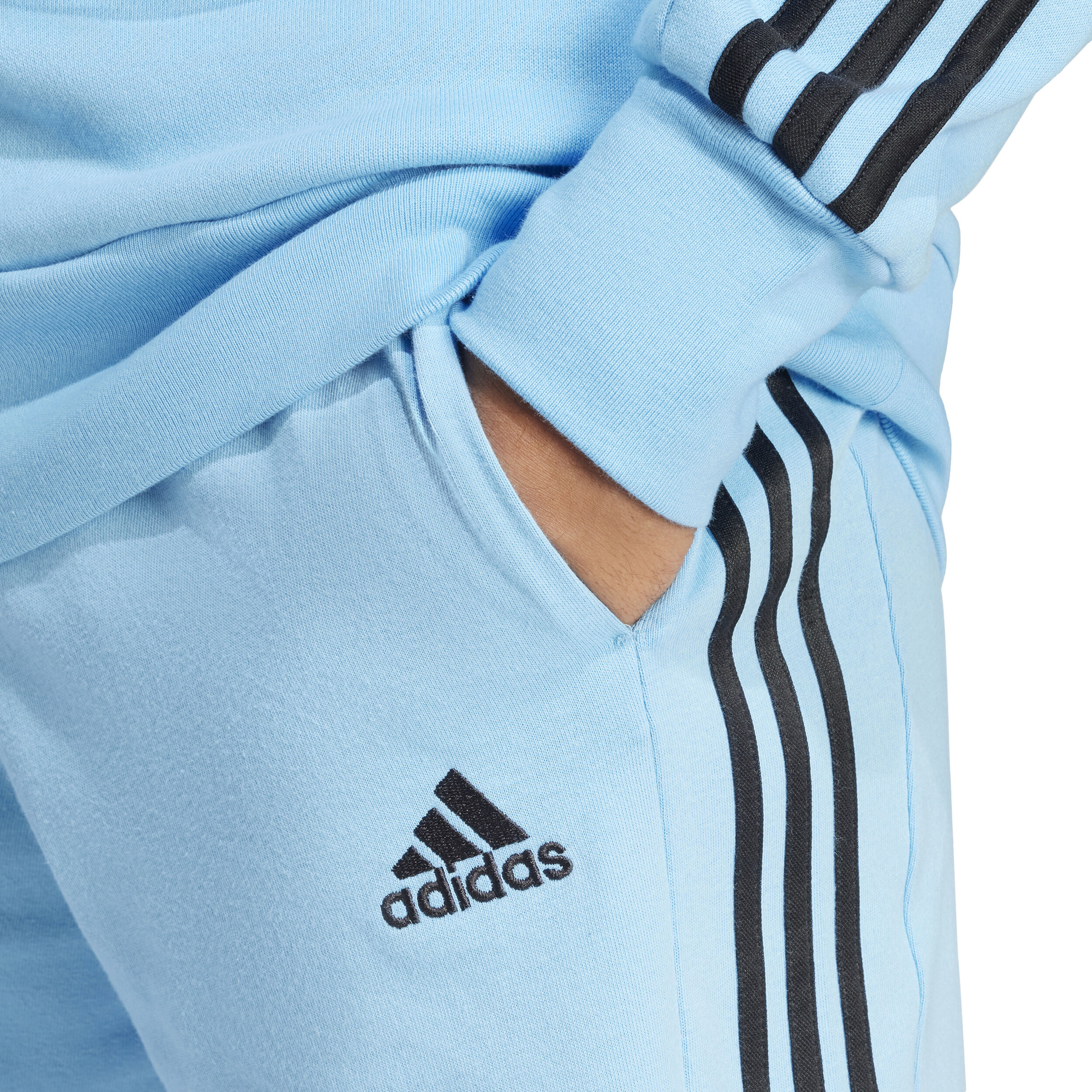 3 Stripes Single Jersey Shorts Herren Hellblau