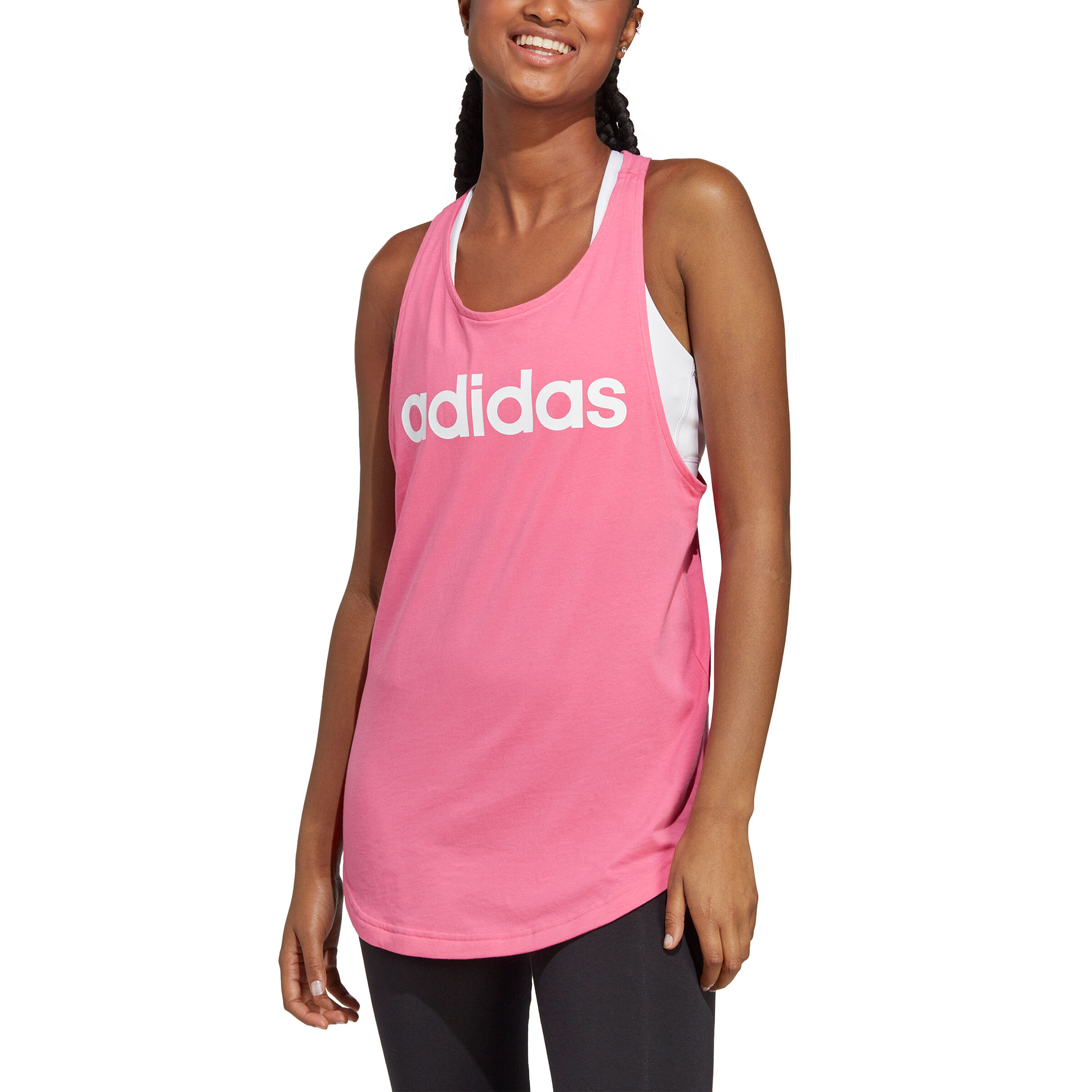 adidas Essentials Loose Logo Tank Top Damen Pink WeiB online kaufen Tennis Point DE