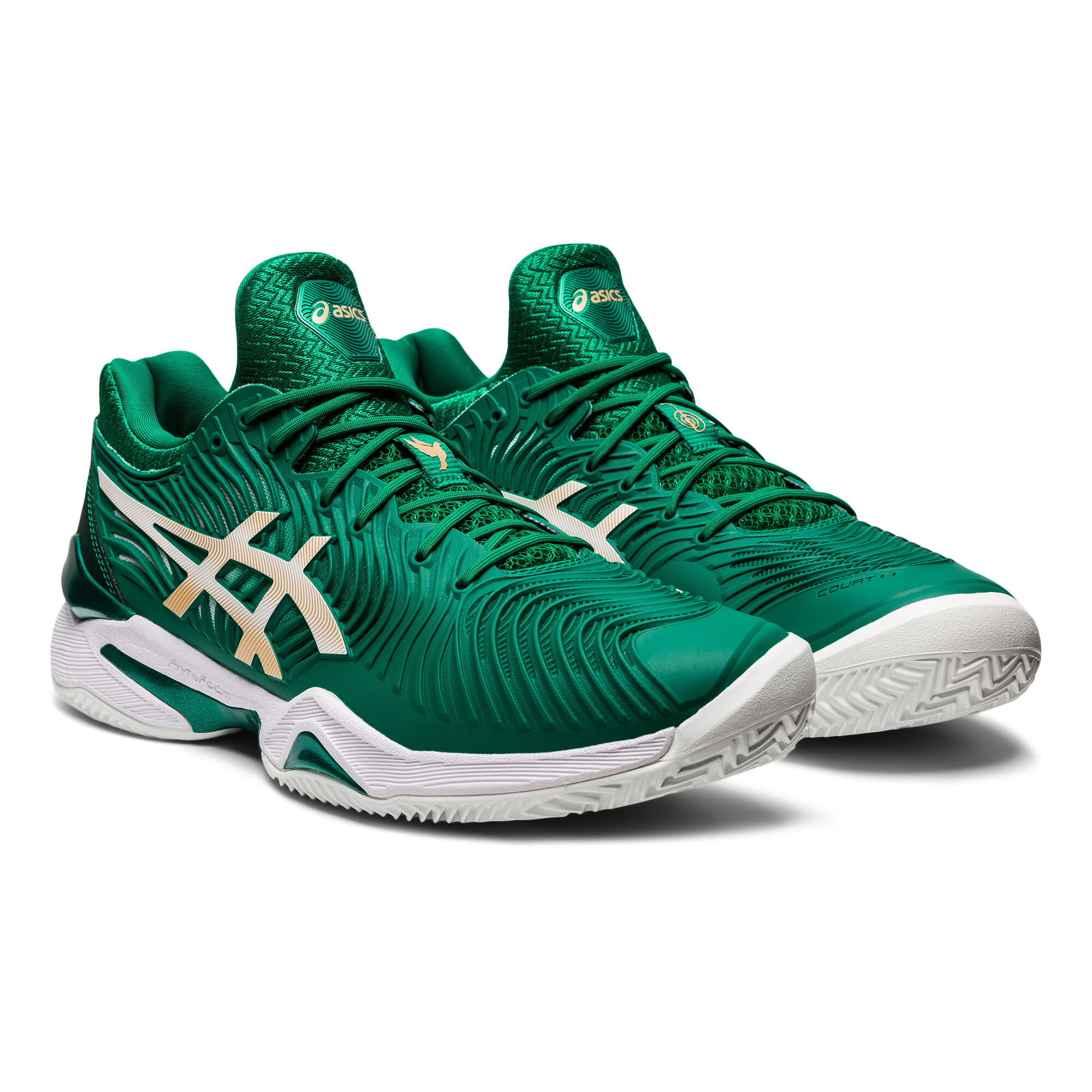 Asics Court FF Novak Clay Sandplatzschuh Herren Dunkelgrün Gold
