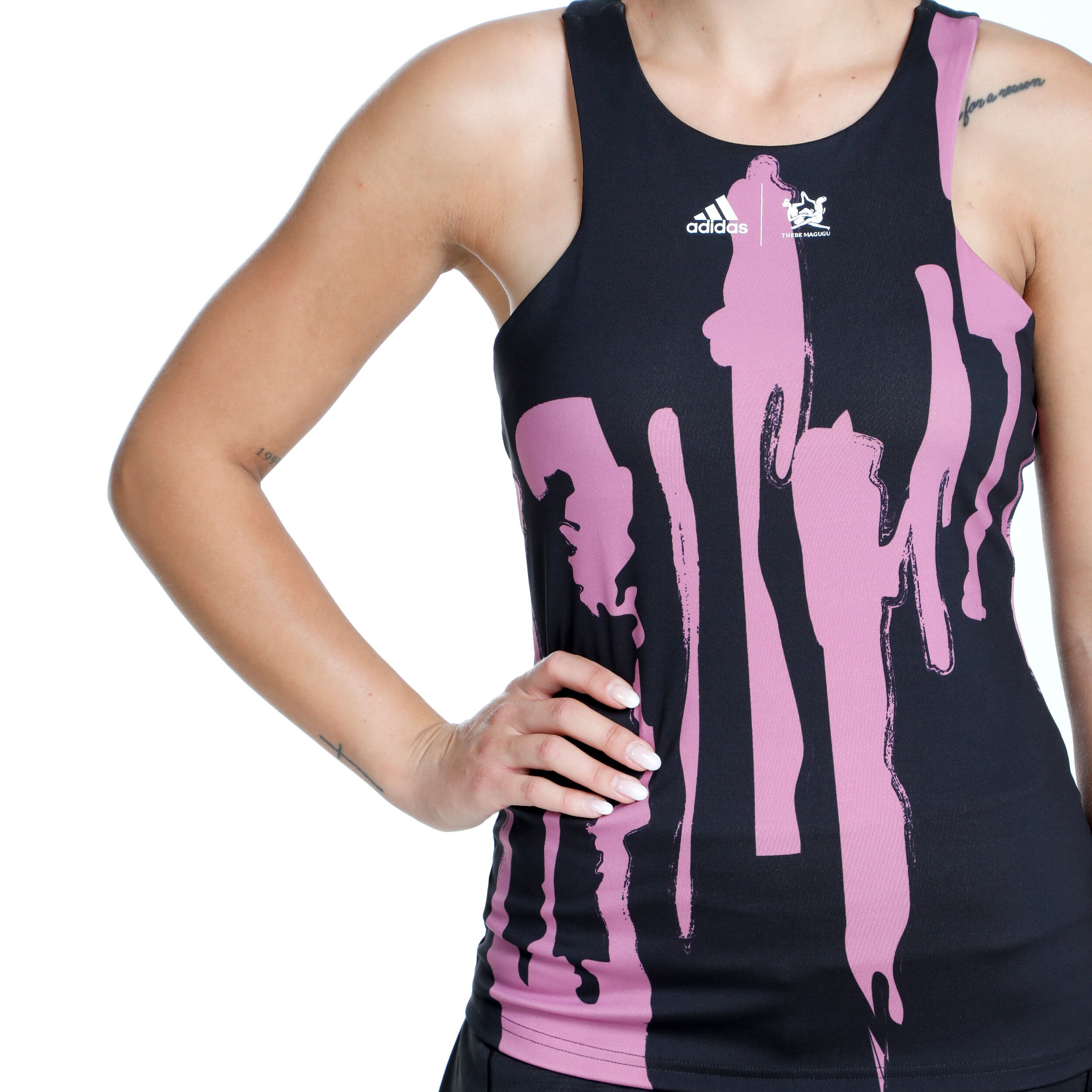 New York Y Tank Top Damen Schwarz Pink