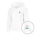 Quiet Please Bekleidung Quiet Please Create Flower Zip Sweatjacke Damen-Weiß,Mehrfarbig