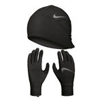 Nike Bekleidung Nike Essential Running Set Laufmütze + Laufhandschuhe Damen-schwarz,weiß