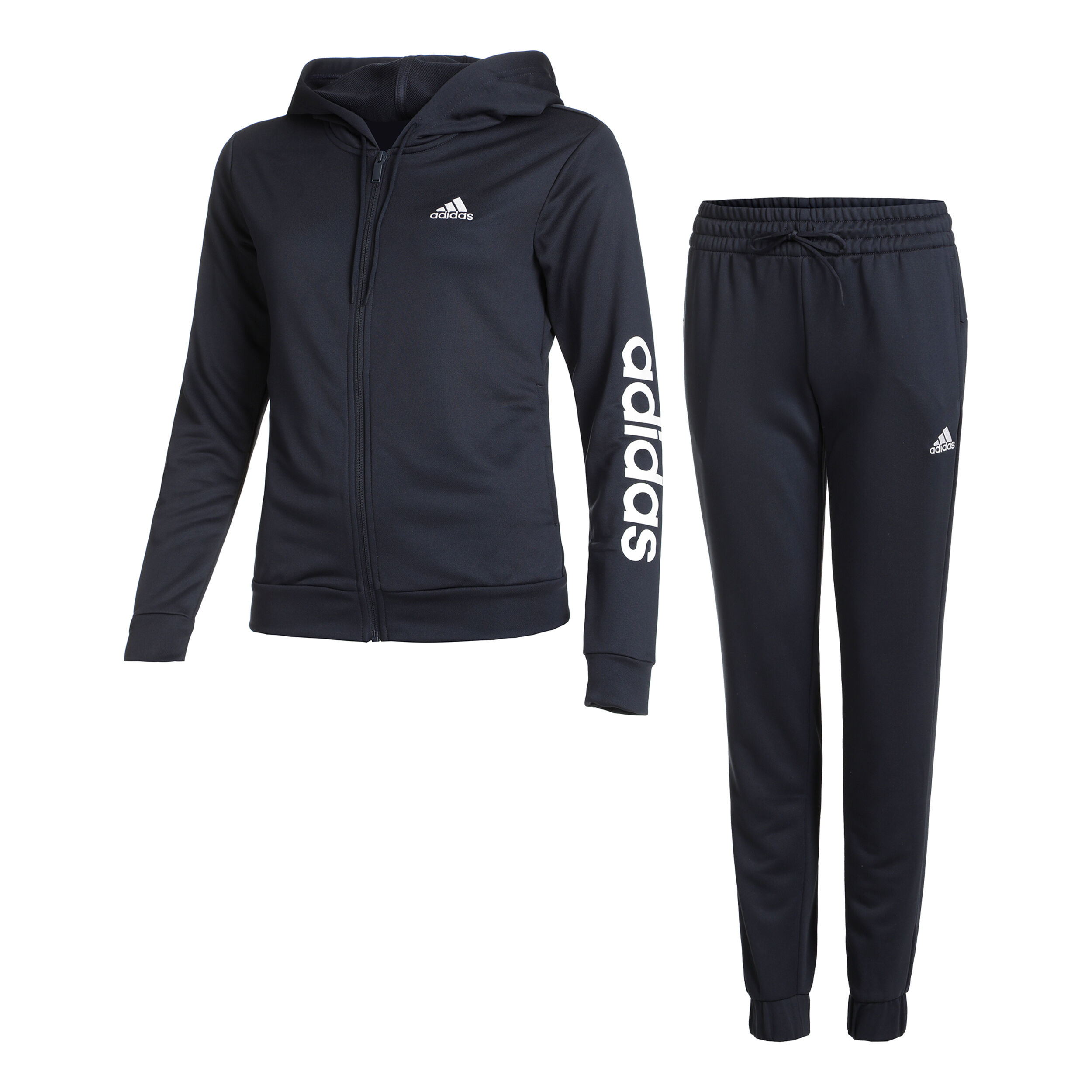 adidas Linear Trainingsanzug Damen Dunkelblau WeiB online kaufen Tennis Point DE