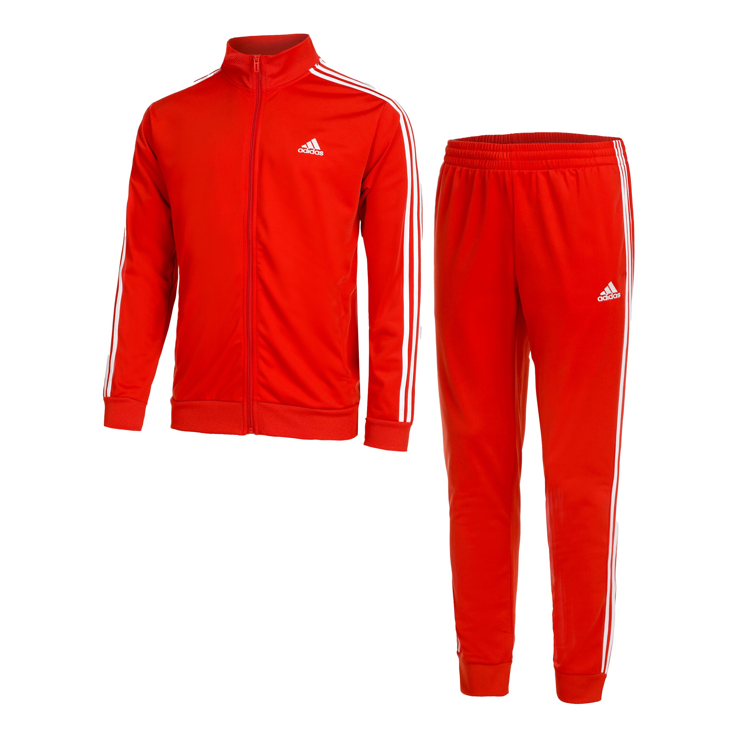 Sportswear Basic 3 Stripes Tricot Trainingsanzug Herren Orange WeiB