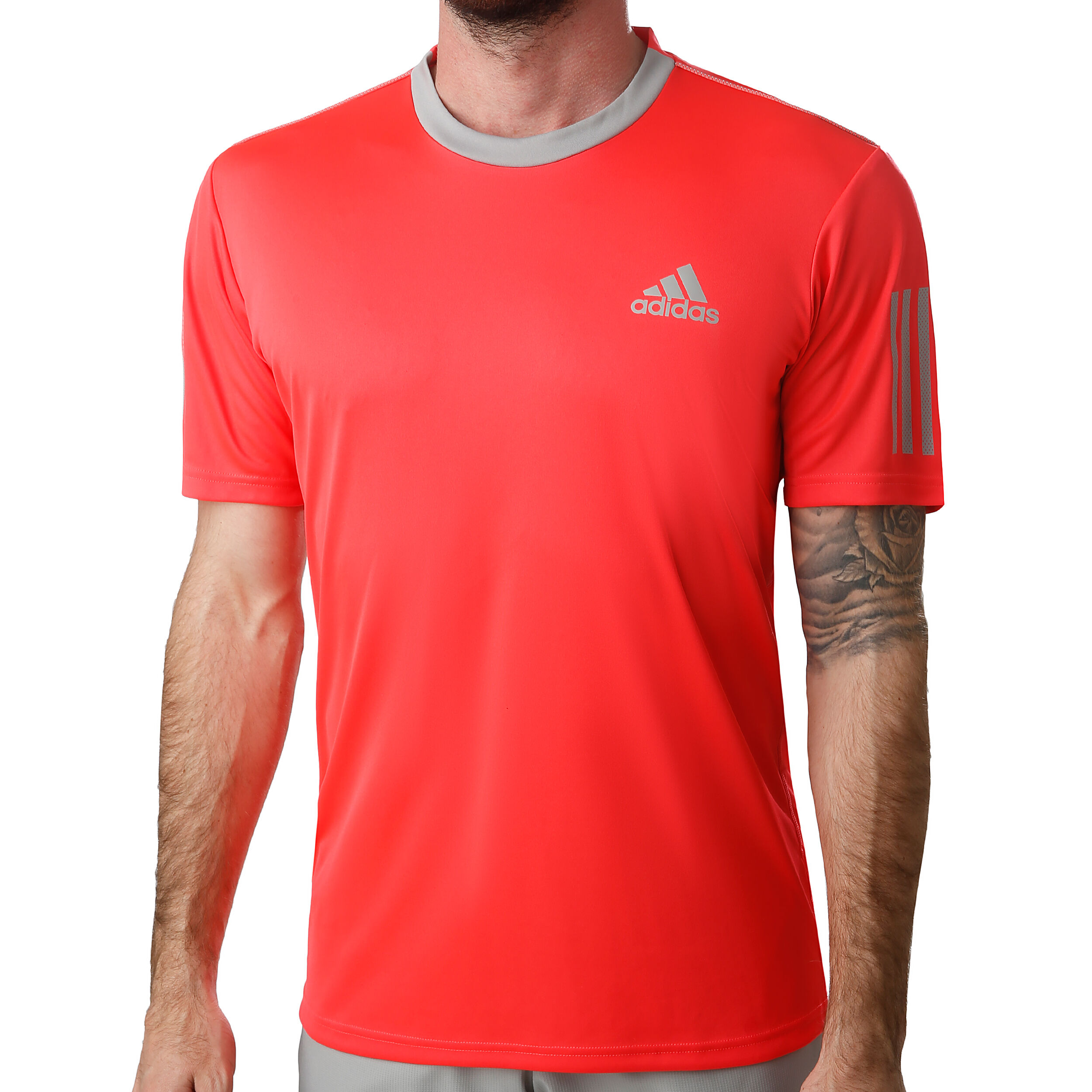 adidas Club 3 Stripes T Shirt Herren Rot, Grau online adidas Club 3 Stripes T Shirt Herren Rot, Grau online