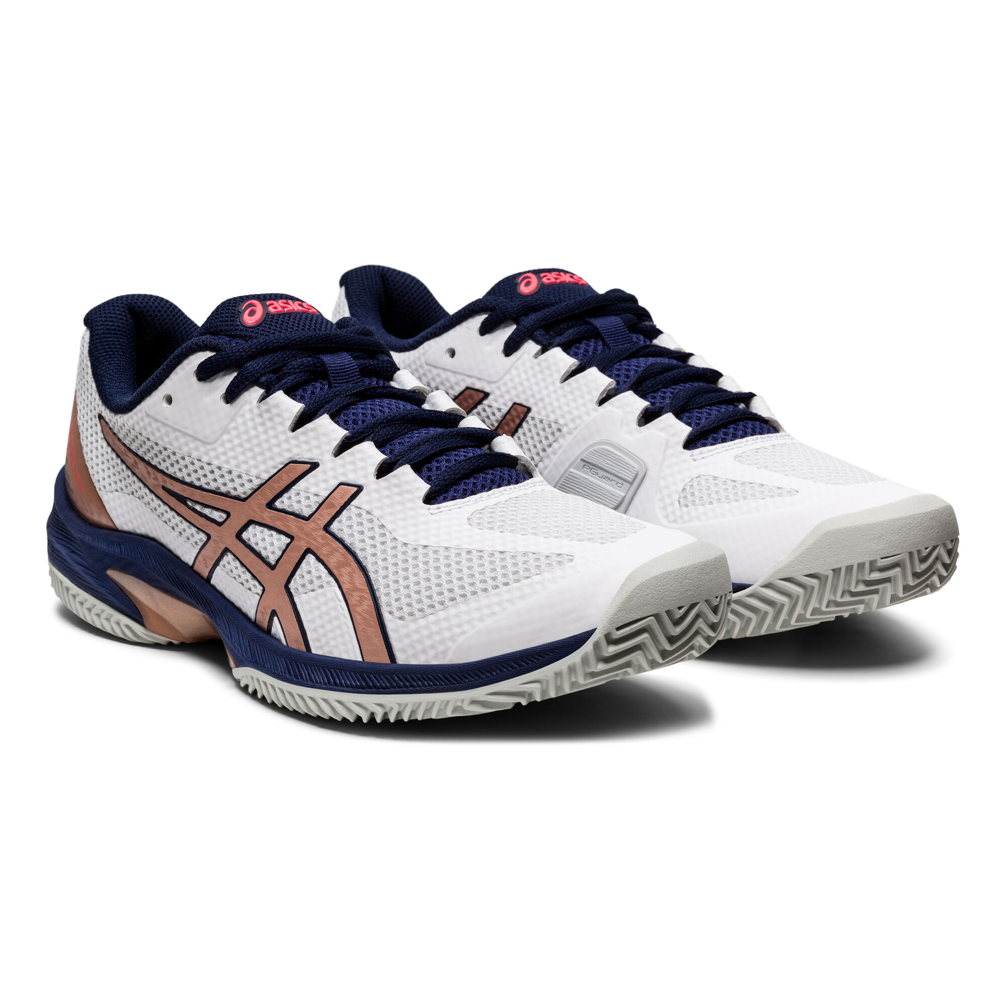 Asics Court Speed FF Clay Sandplatzschuh Damen Weiß Dunkelblau