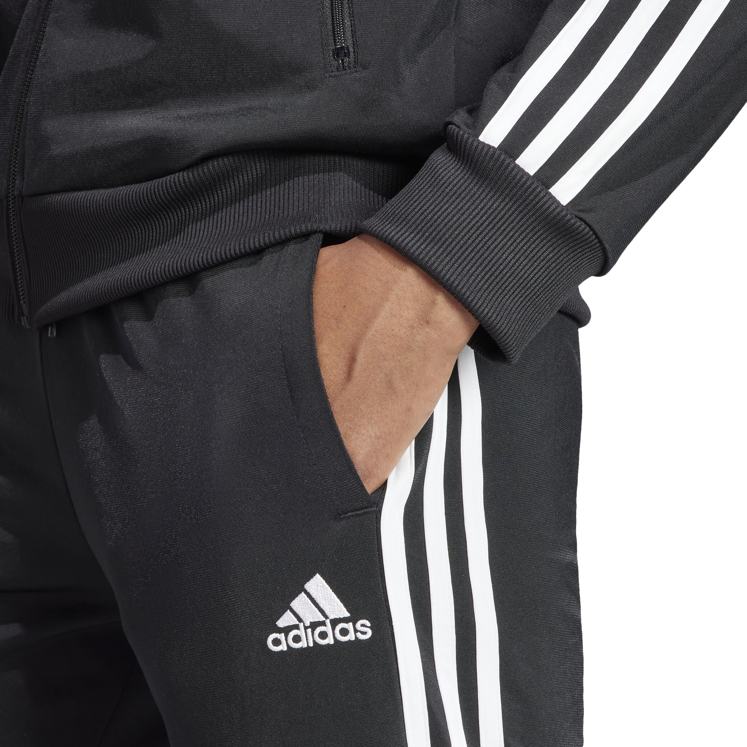 3 Stripes Trainingsanzug Damen Schwarz WeiB
