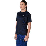 ASICS Bekleidung ASICS Road Lite-Show Laufshirt Damen-Schwarz,Dunkelblau