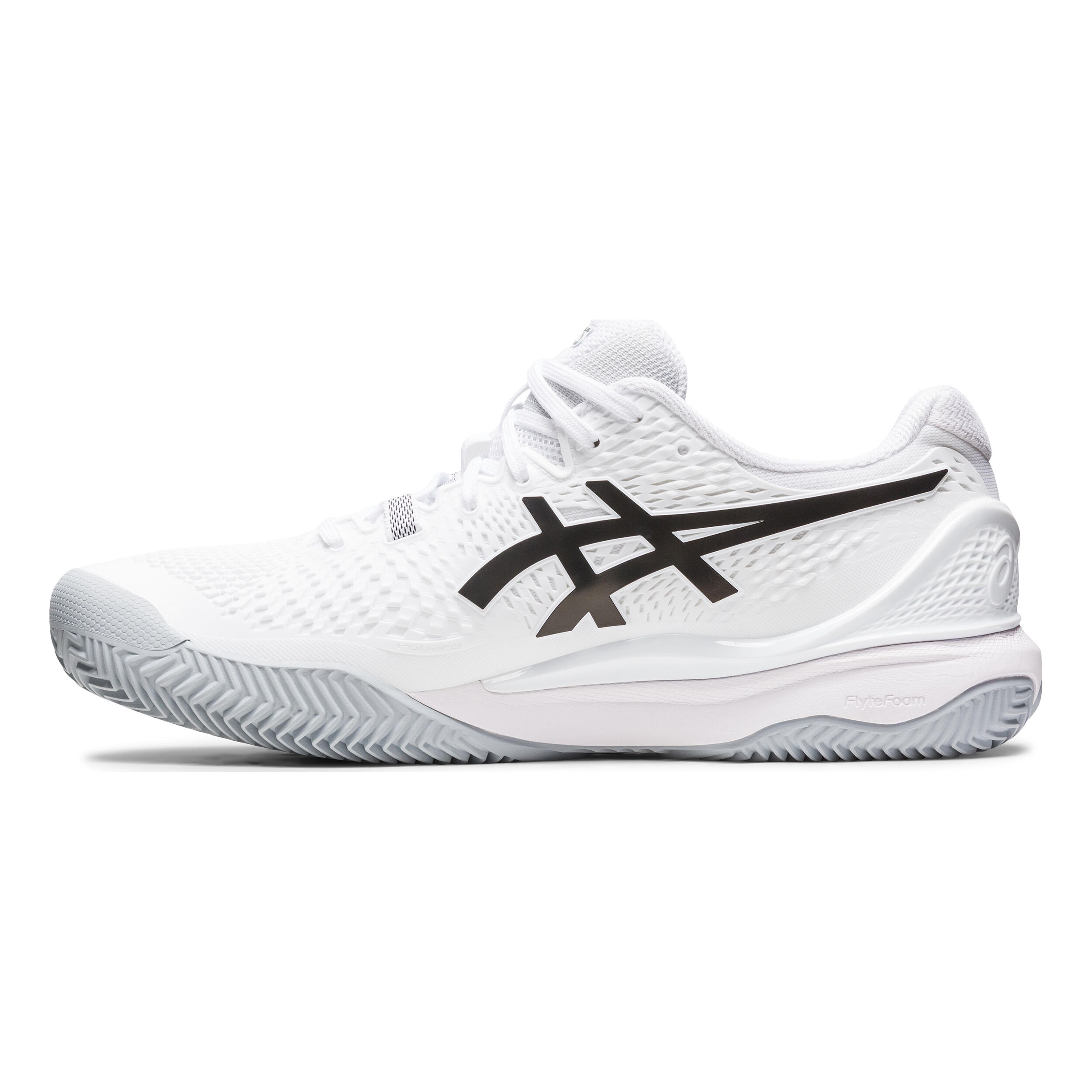 Gel Resolution 9 Sandplatzschuh Herren WeiB Schwarz