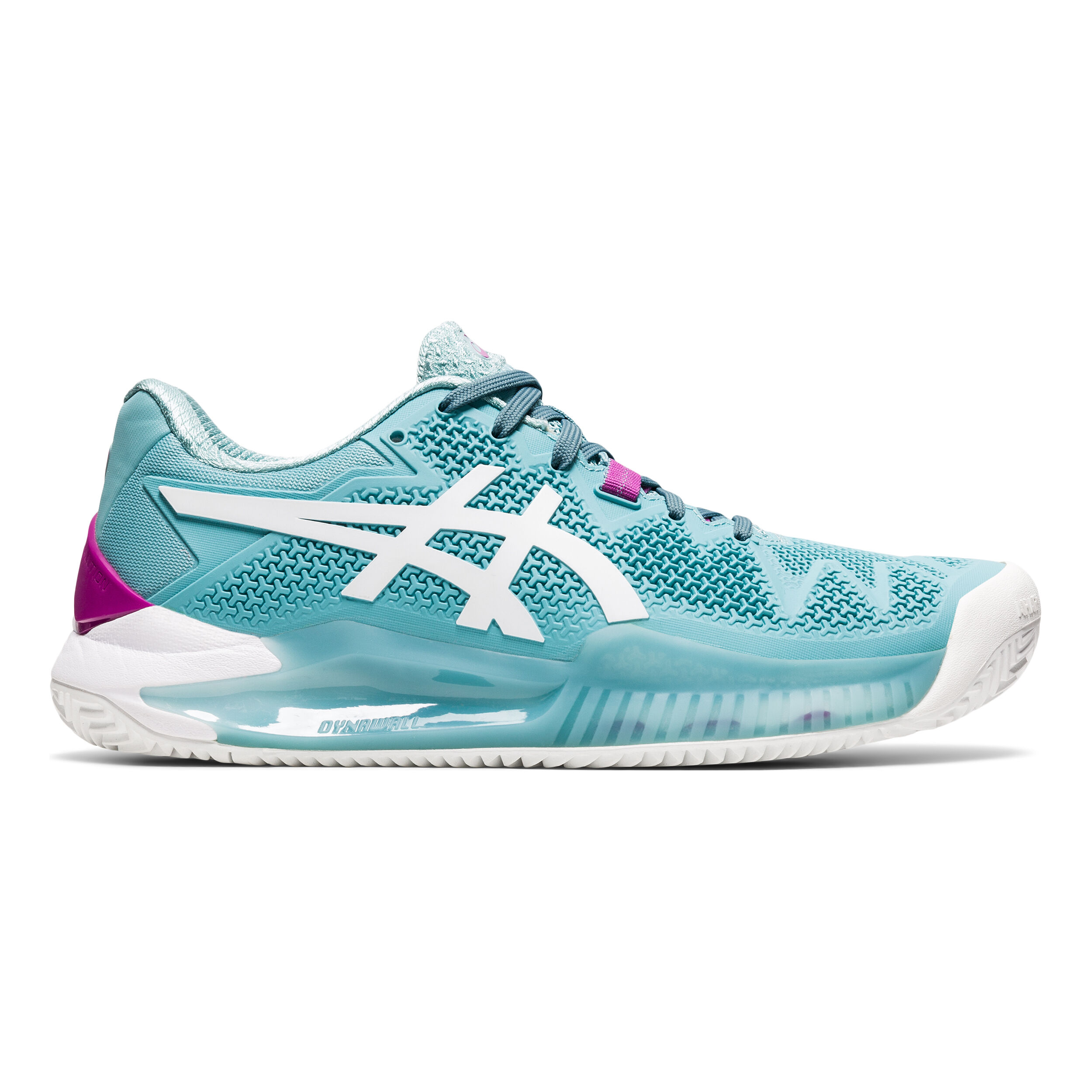 Gel Resolution 8 Clay Sandplatzschuh Damen Blau WeiB