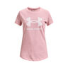 Sportstyle Logo T-Shirt Mädchen - rosa, weiß